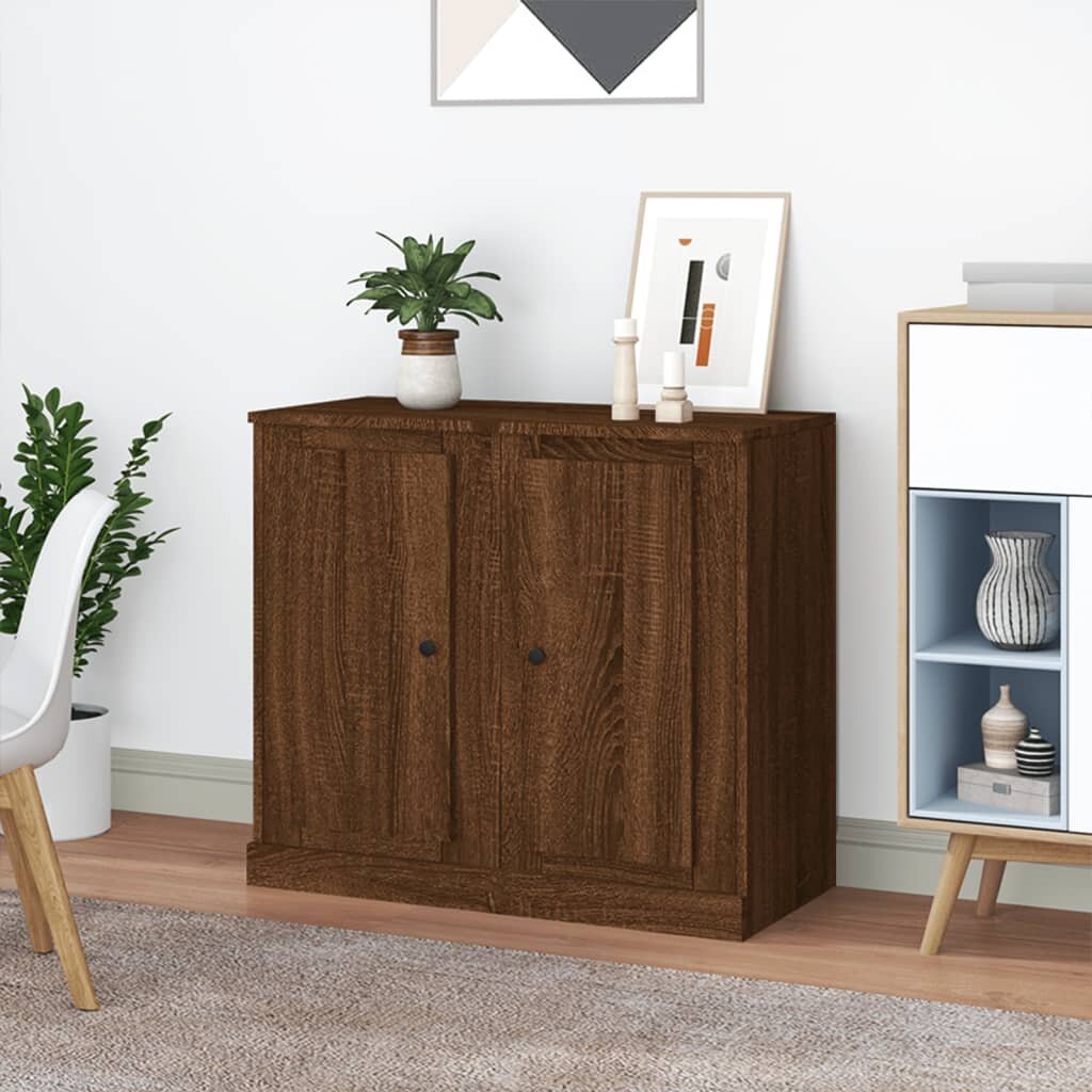 vidaXL Сайдборд 2бр кафяв дъб 375x355x675 см инженерно дърво