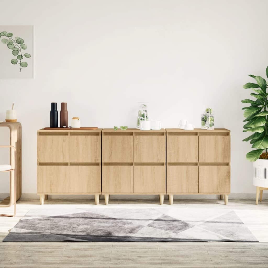 vidaXL Сайдборд 3бр дъб сонома 60x35x70 см инженерно дърво