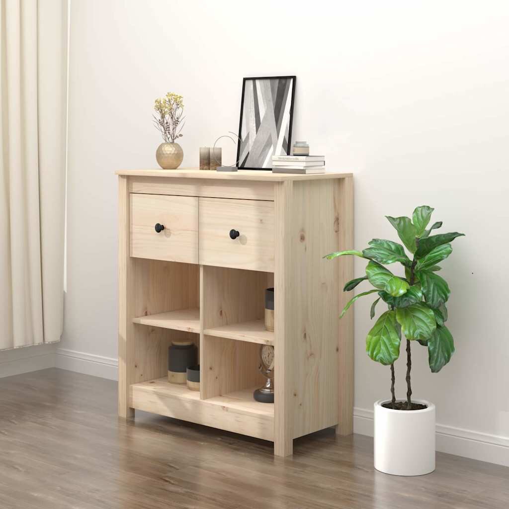 vidaXL Сайдборд 70x35x80 см бор масив