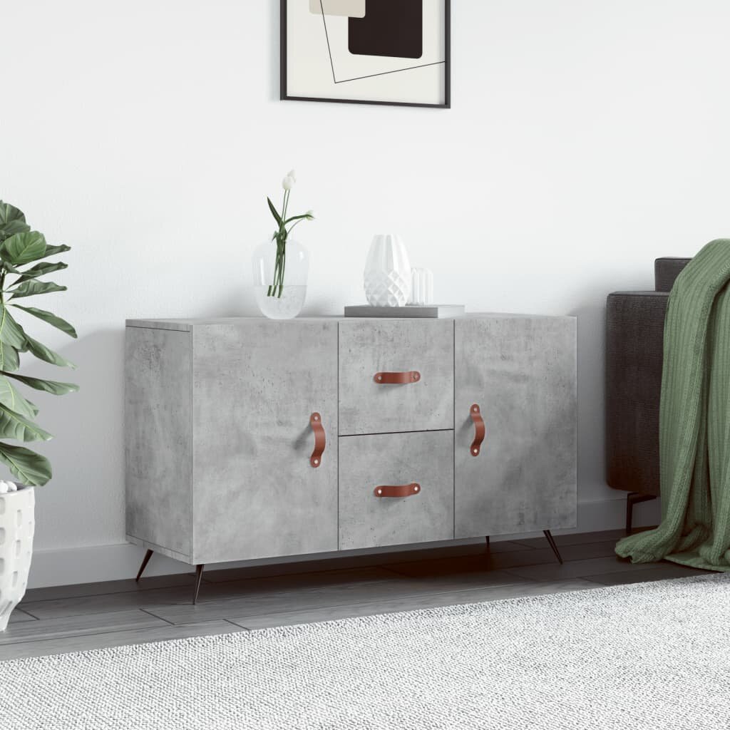 vidaXL Сайдборд бетонно сив 100x36x60 см инженерно дърво