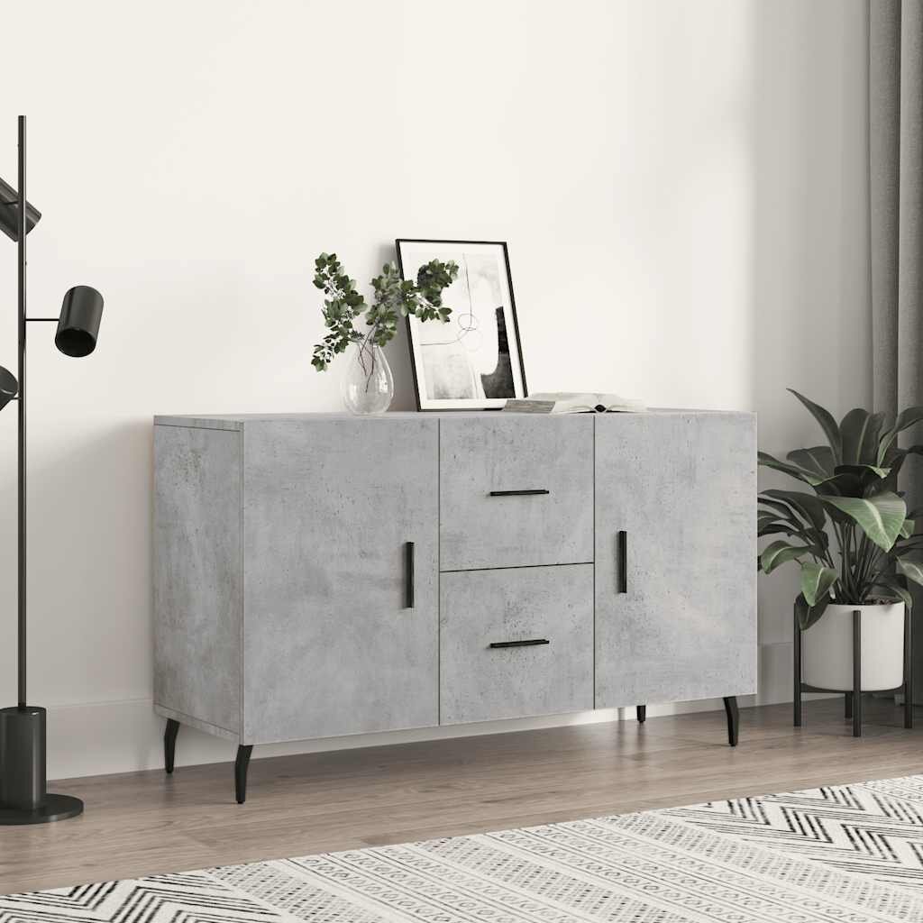 vidaXL Сайдборд бетонно сив 100x36x60 см инженерно дърво