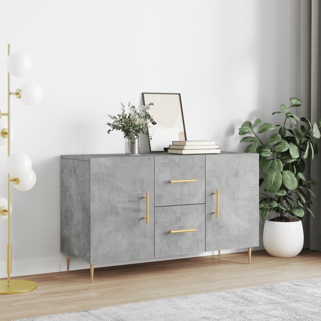 vidaXL Сайдборд бетонно сив 100x36x60 см инженерно дърво