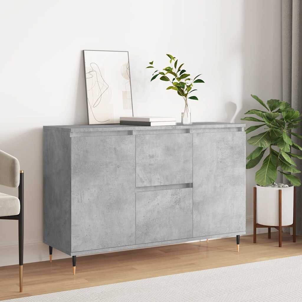 vidaXL Сайдборд бетонно сив 1015x35x70 см инженерно дърво