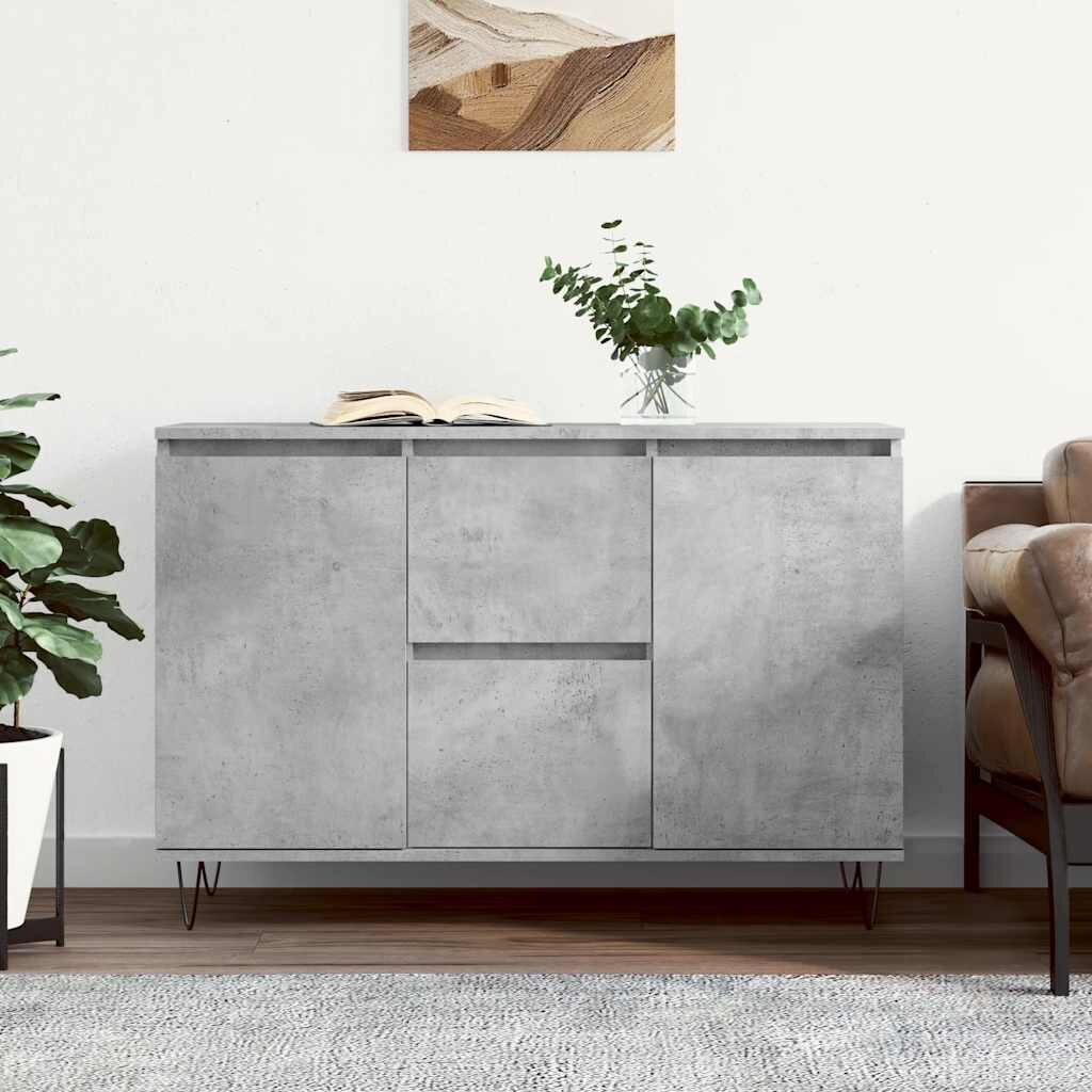 vidaXL Сайдборд бетонно сив 1015x35x70 см инженерно дърво