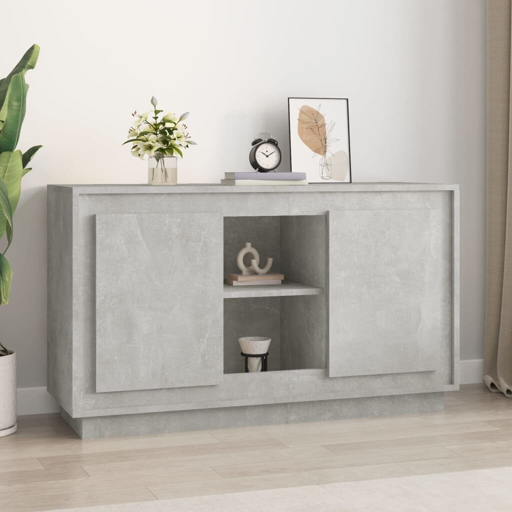 vidaXL Сайдборд бетонно сив 102x35x60 см инженерно дърво