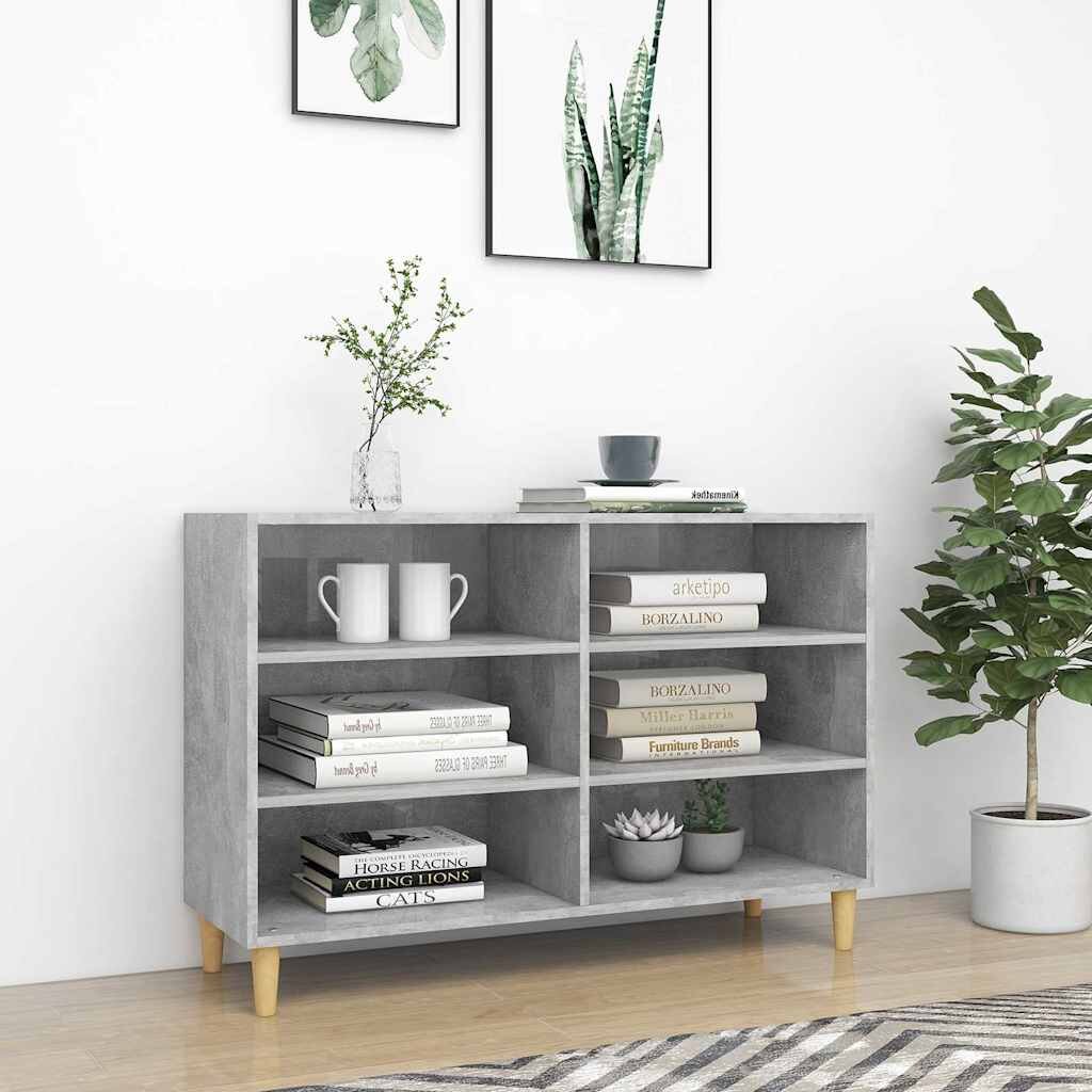 vidaXL Сайдборд бетонно сив 1035x35x70 см инженерно дърво