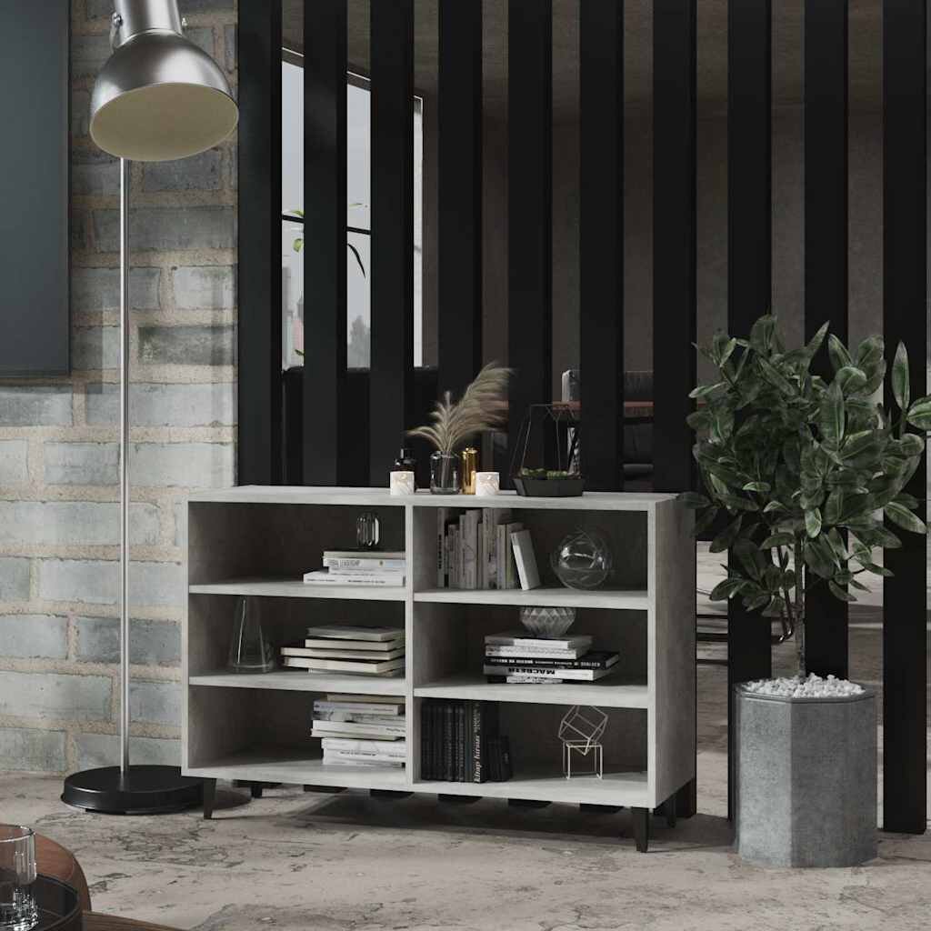 vidaXL Сайдборд бетонно сив 1035x35x70 см инженерно дърво