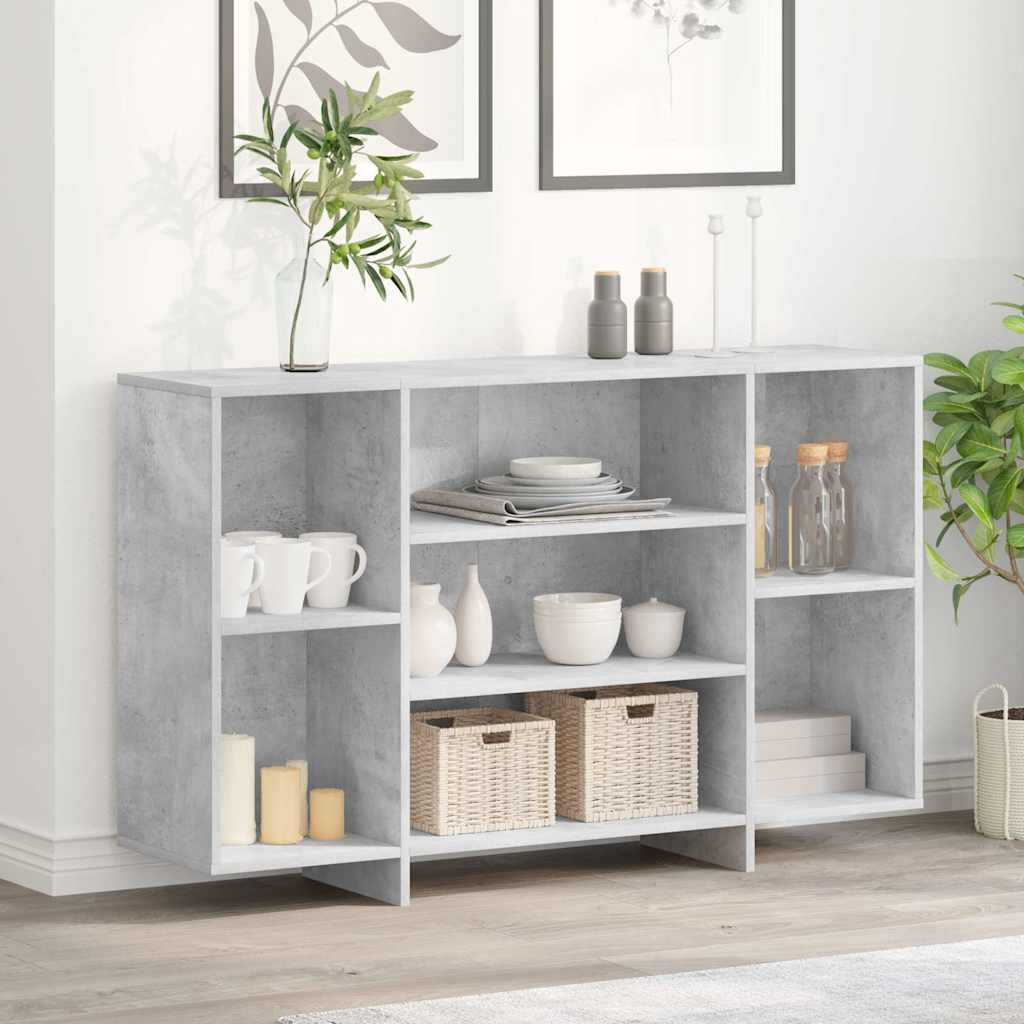 vidaXL Сайдборд бетонно сив 120x30x75 см инженерно дърво