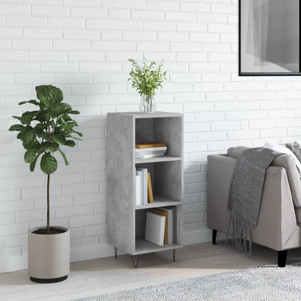vidaXL Сайдборд бетонно сив 345x325x90 см инженерно дърво