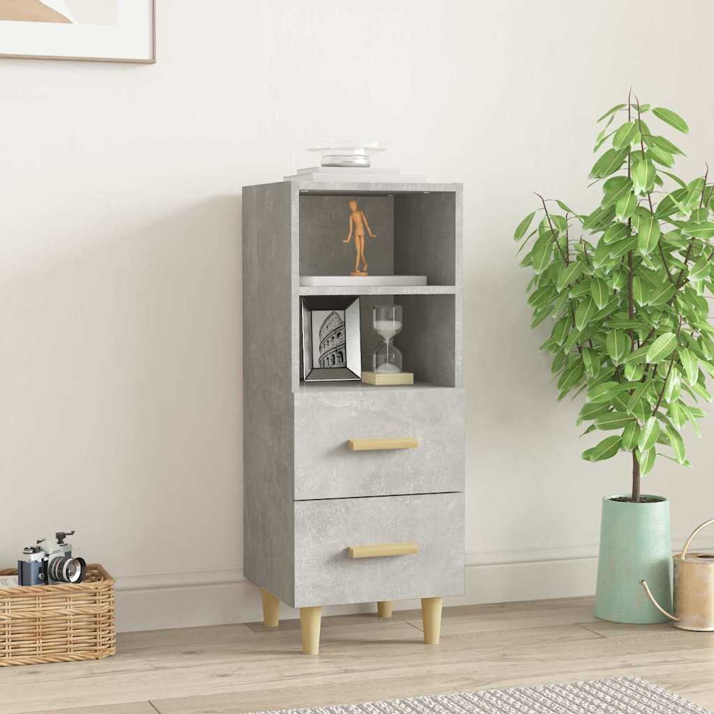 vidaXL Сайдборд бетонно сив 345x34x90 см инженерно дърво