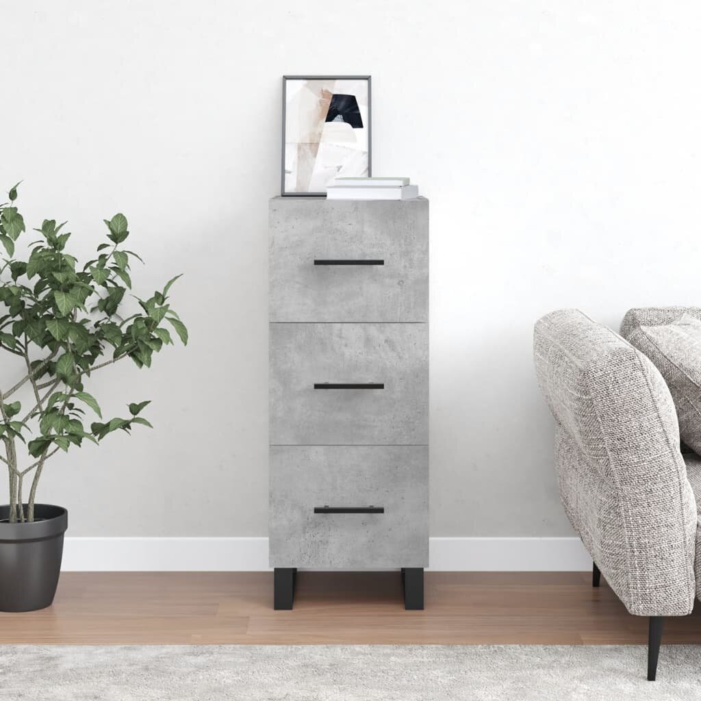 vidaXL Сайдборд бетонно сив 345x34x90 см инженерно дърво