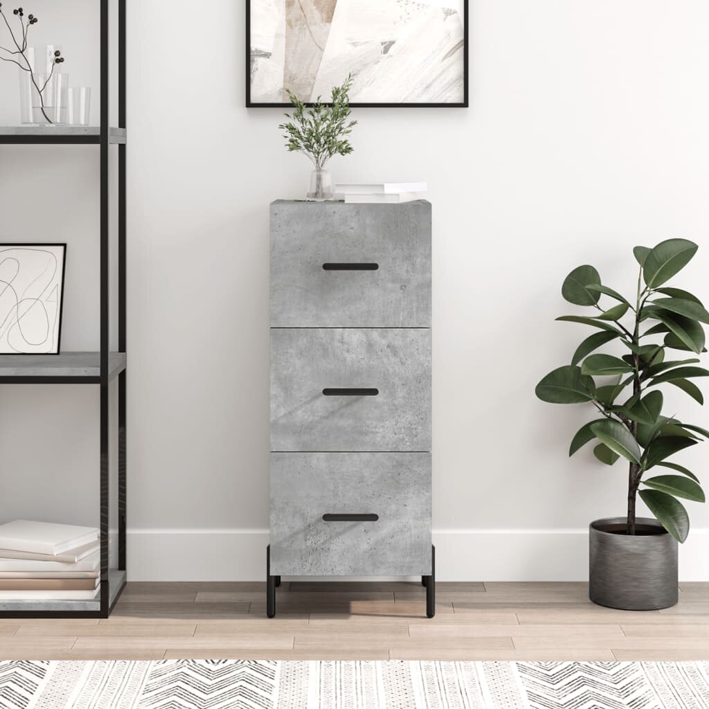 vidaXL Сайдборд бетонно сив 345x34x90 см инженерно дърво