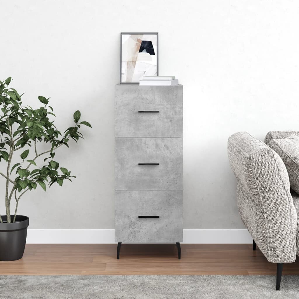 vidaXL Сайдборд бетонно сив 345x34x90 см инженерно дърво
