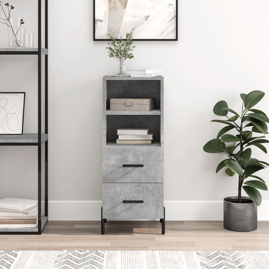 vidaXL Сайдборд бетонно сив 345x34x90 см инженерно дърво