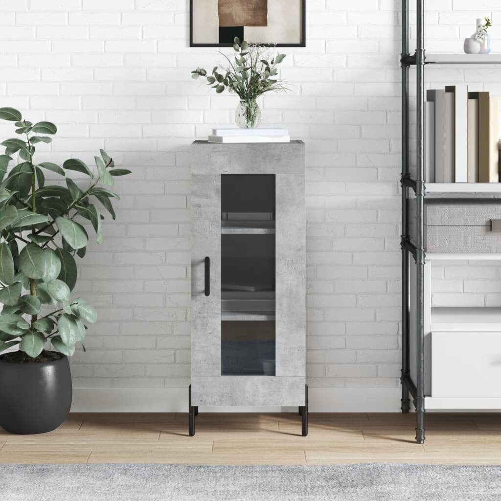 vidaXL Сайдборд бетонно сив 345x34x90 см инженерно дърво