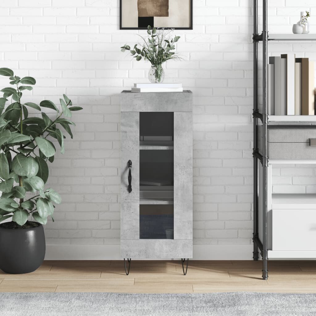 vidaXL Сайдборд бетонно сив 345x34x90 см инженерно дърво