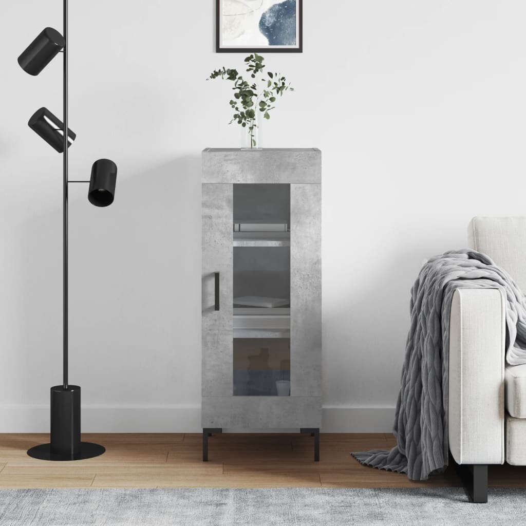 vidaXL Сайдборд бетонно сив 345x34x90 см инженерно дърво