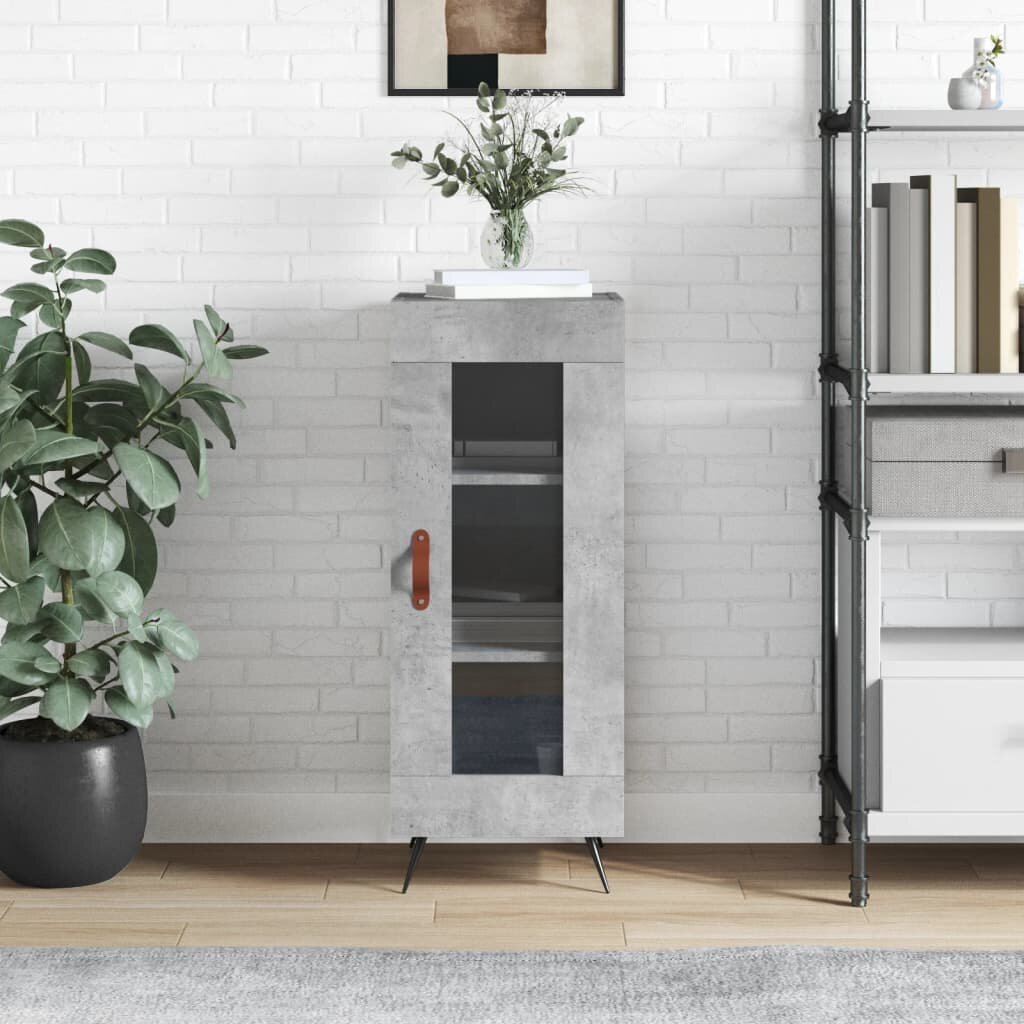 vidaXL Сайдборд бетонно сив 345x34x90 см инженерно дърво