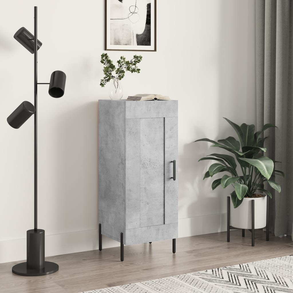vidaXL Сайдборд бетонно сив 345x34x90 см инженерно дърво