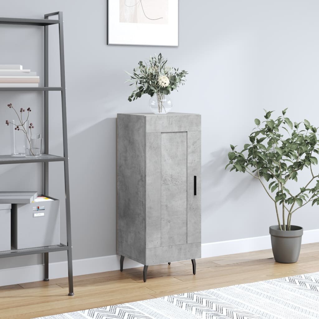 vidaXL Сайдборд бетонно сив 345x34x90 см инженерно дърво