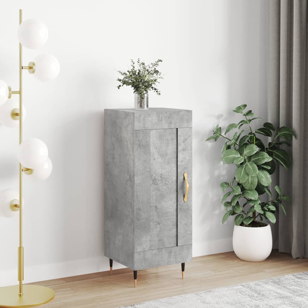 vidaXL Сайдборд бетонно сив 345x34x90 см инженерно дърво