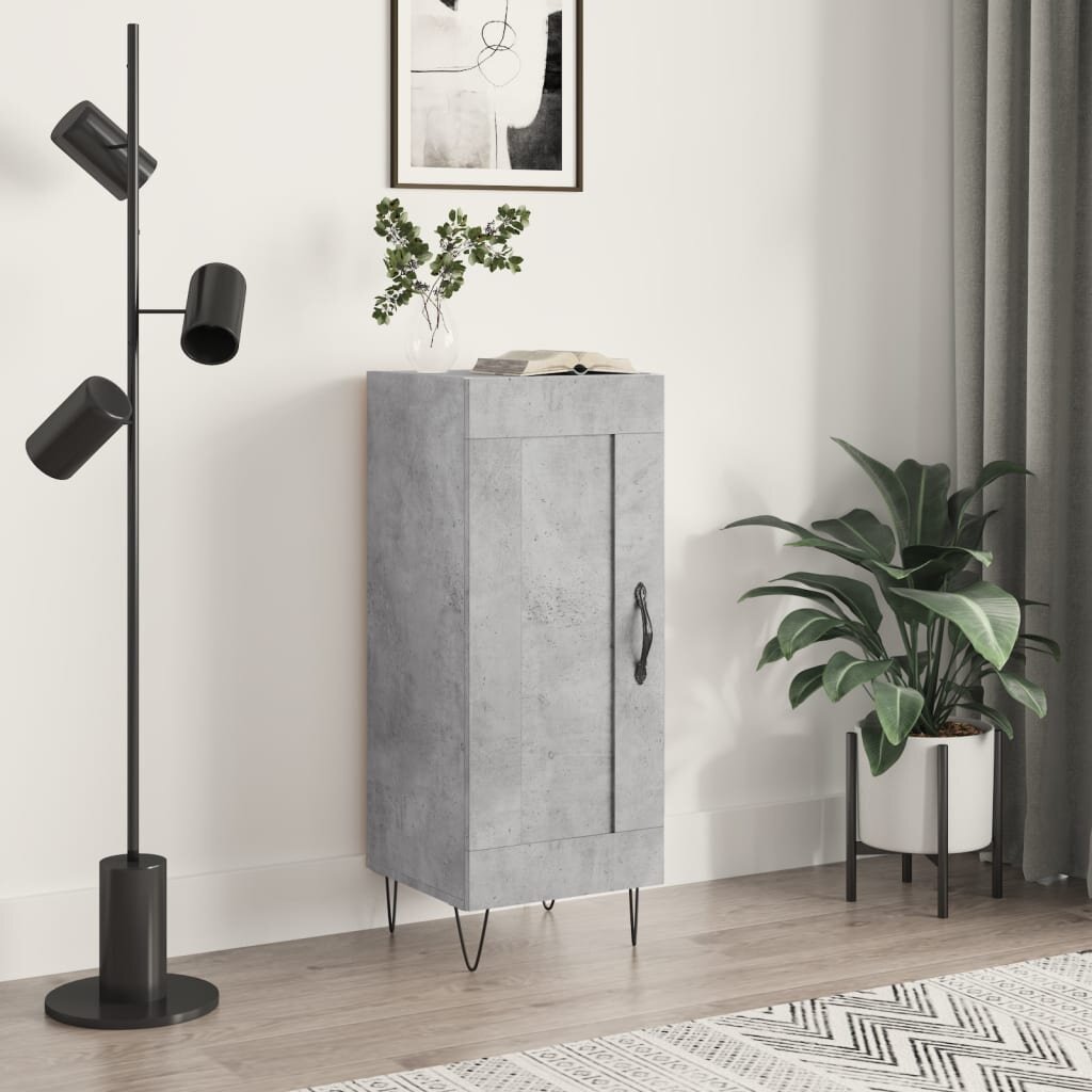 vidaXL Сайдборд бетонно сив 345x34x90 см инженерно дърво