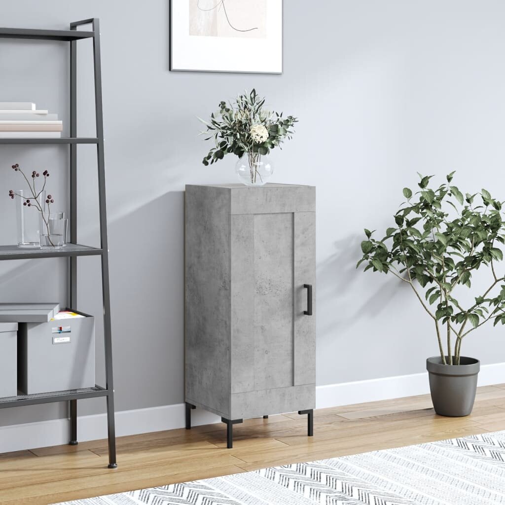 vidaXL Сайдборд бетонно сив 345x34x90 см инженерно дърво