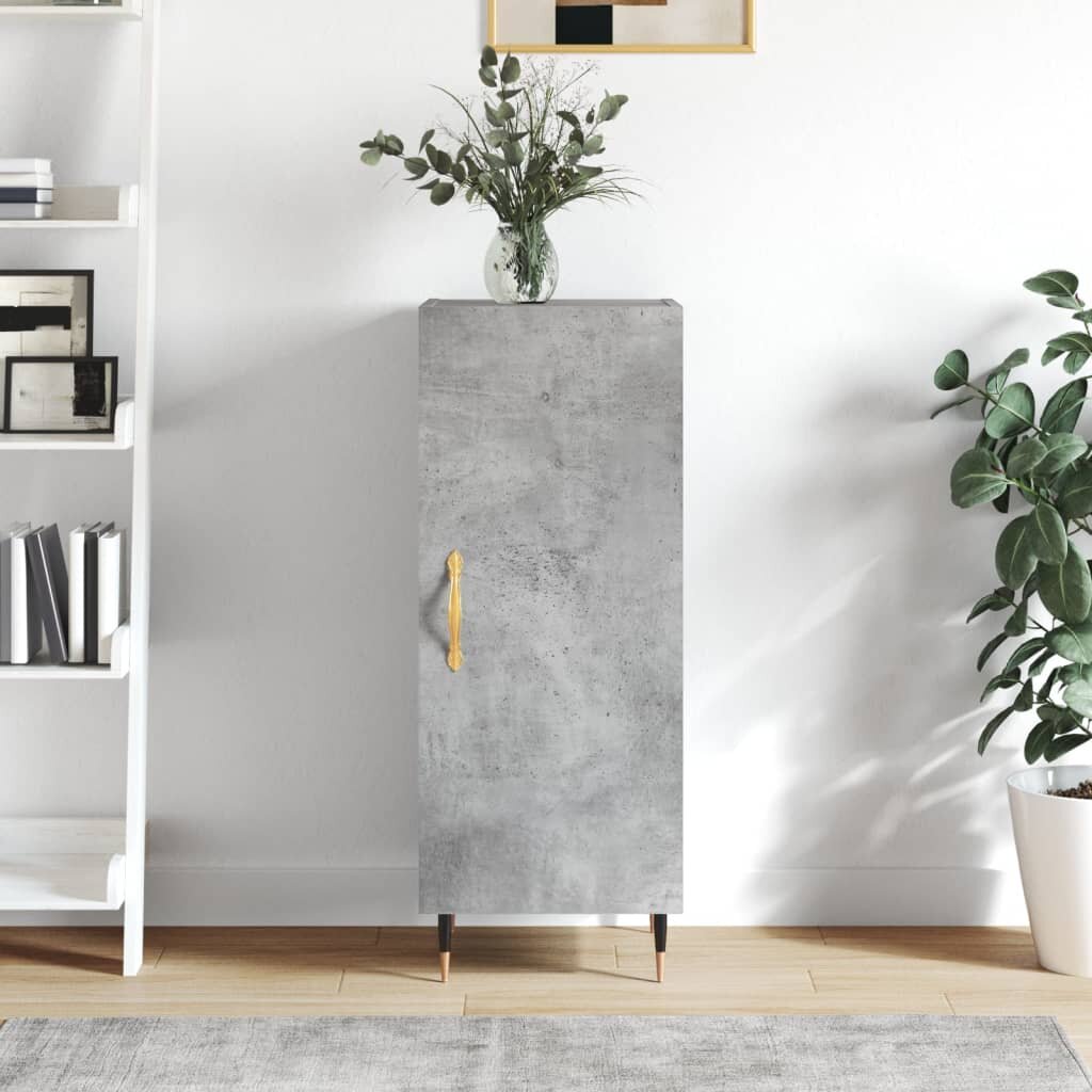 vidaXL Сайдборд бетонно сив 345x34x90 см инженерно дърво