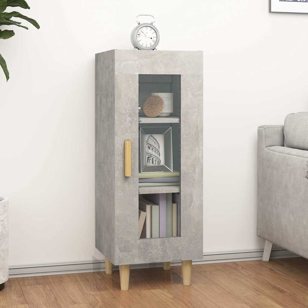 vidaXL Сайдборд бетонно сив 345x34x90 см инженерно дърво