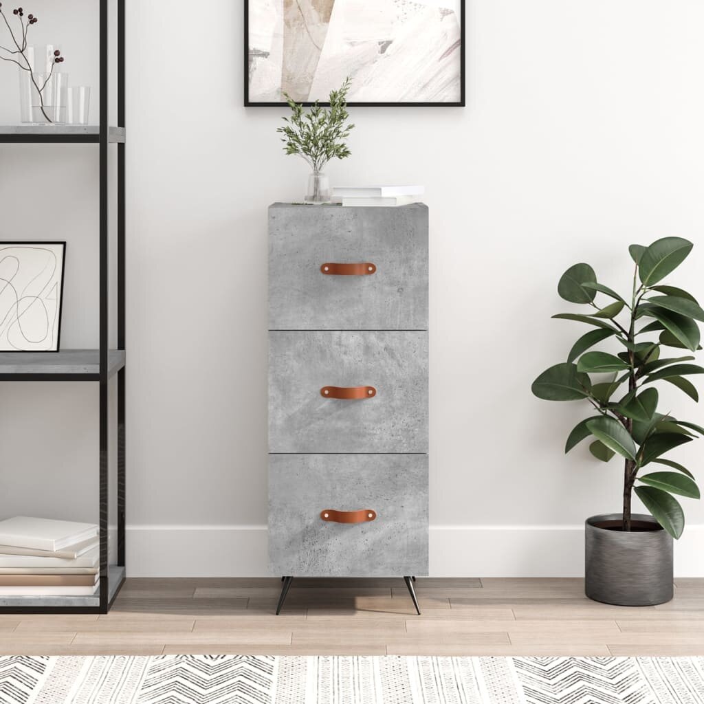 vidaXL Сайдборд бетонно сив 345x34x90 см инженерно дърво