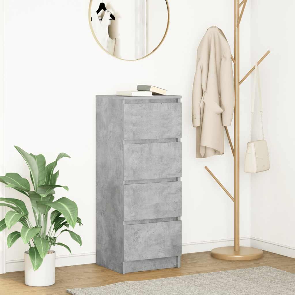 vidaXL Сайдборд бетонно сив 375x35x99 см инженерно дърво