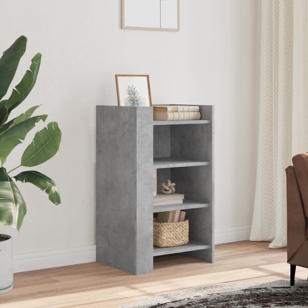 vidaXL Сайдборд бетонно сив 45x35x75 см инженерно дърво