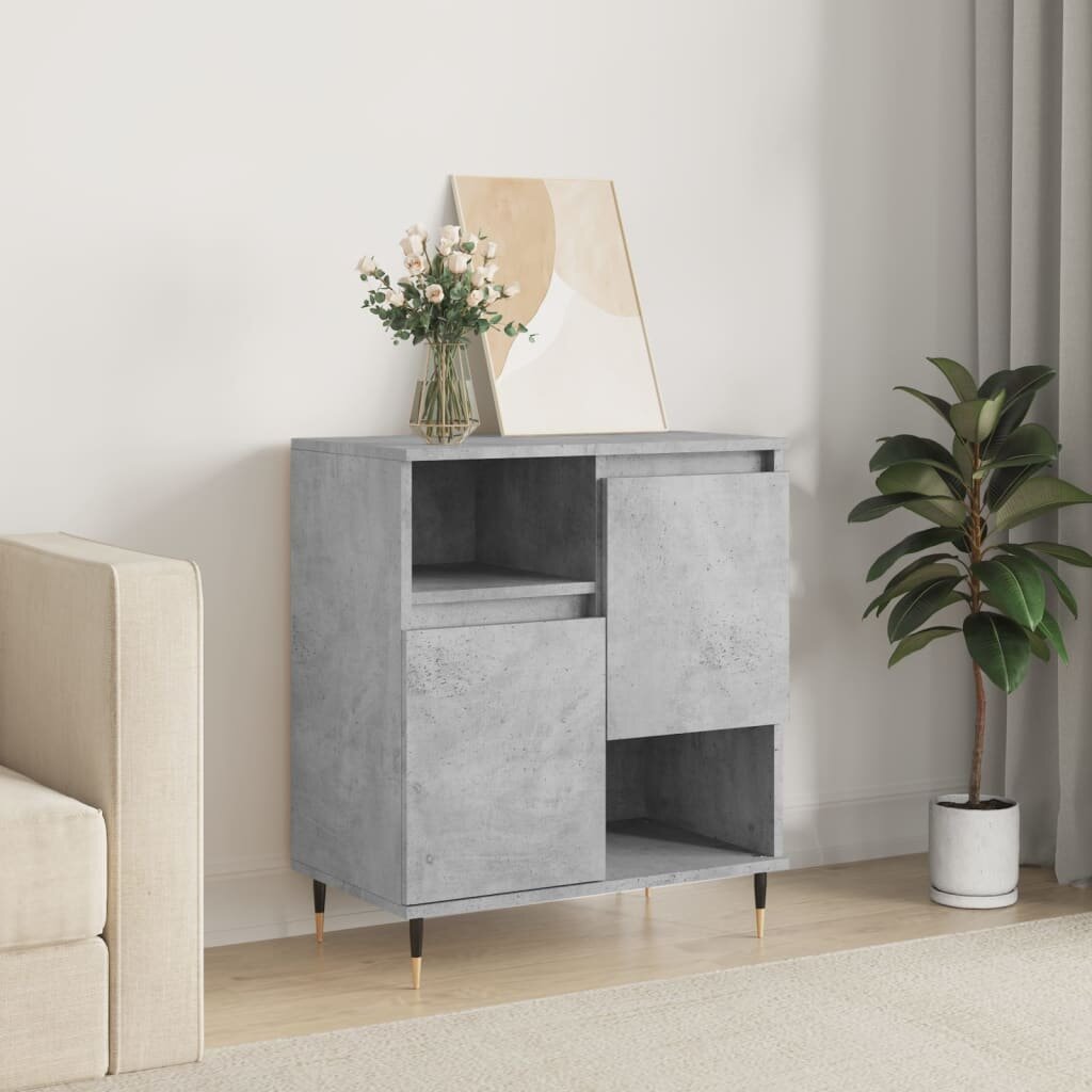 vidaXL Сайдборд бетонно сив 60x35x70 см инженерно дърво