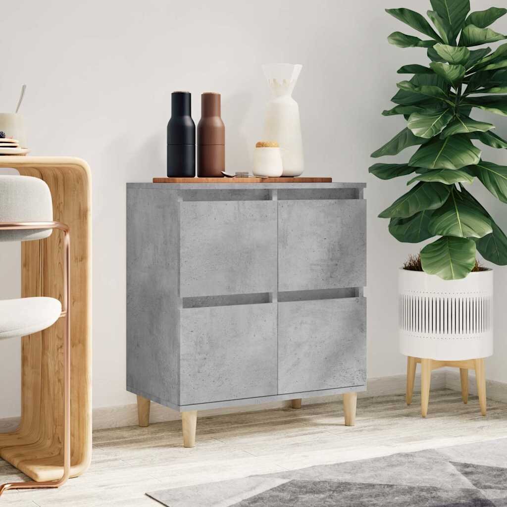 vidaXL Сайдборд бетонно сив 60x35x70 см инженерно дърво