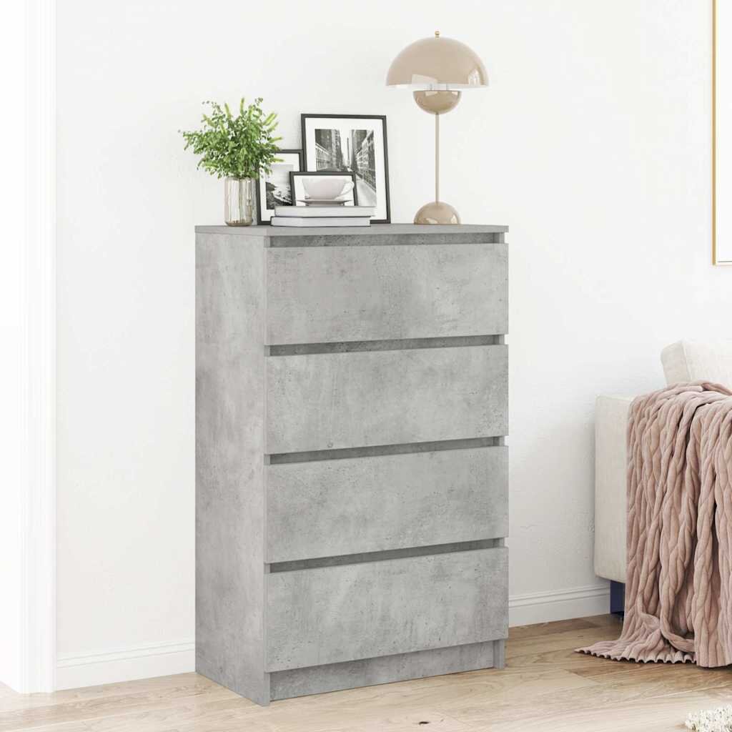 vidaXL Сайдборд бетонно сив 60x35x985 см инженерно дърво