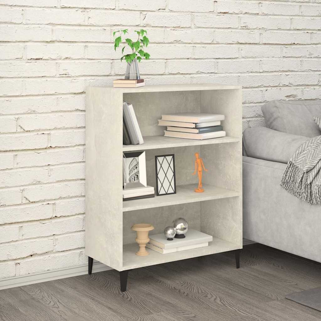 vidaXL Сайдборд бетонно сив 695x325x90 см инженерно дърво