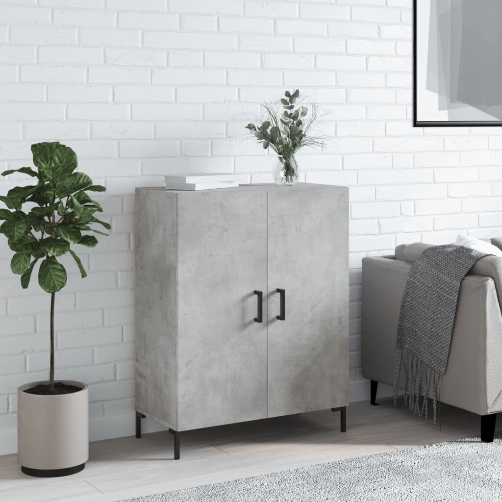 vidaXL Сайдборд бетонно сив 695x34x90 см инженерно дърво