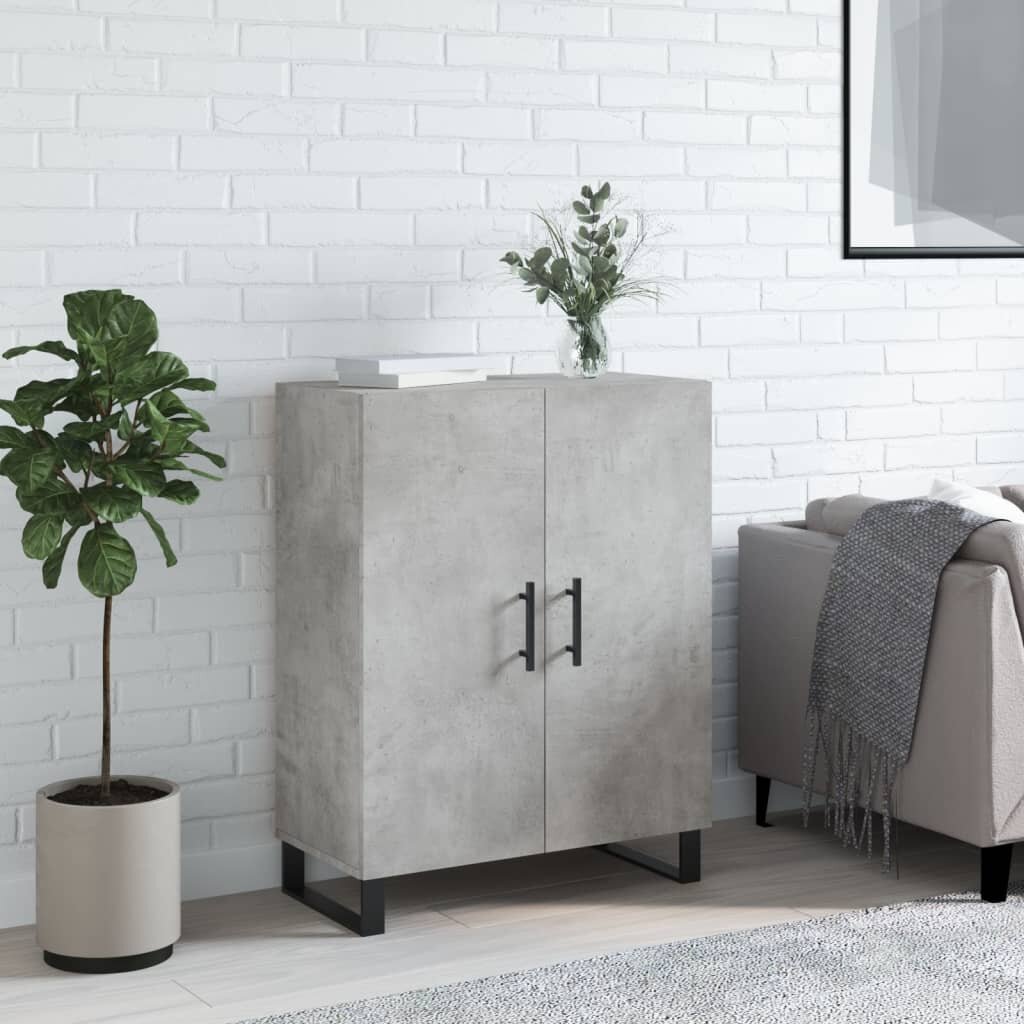 vidaXL Сайдборд бетонно сив 695x34x90 см инженерно дърво