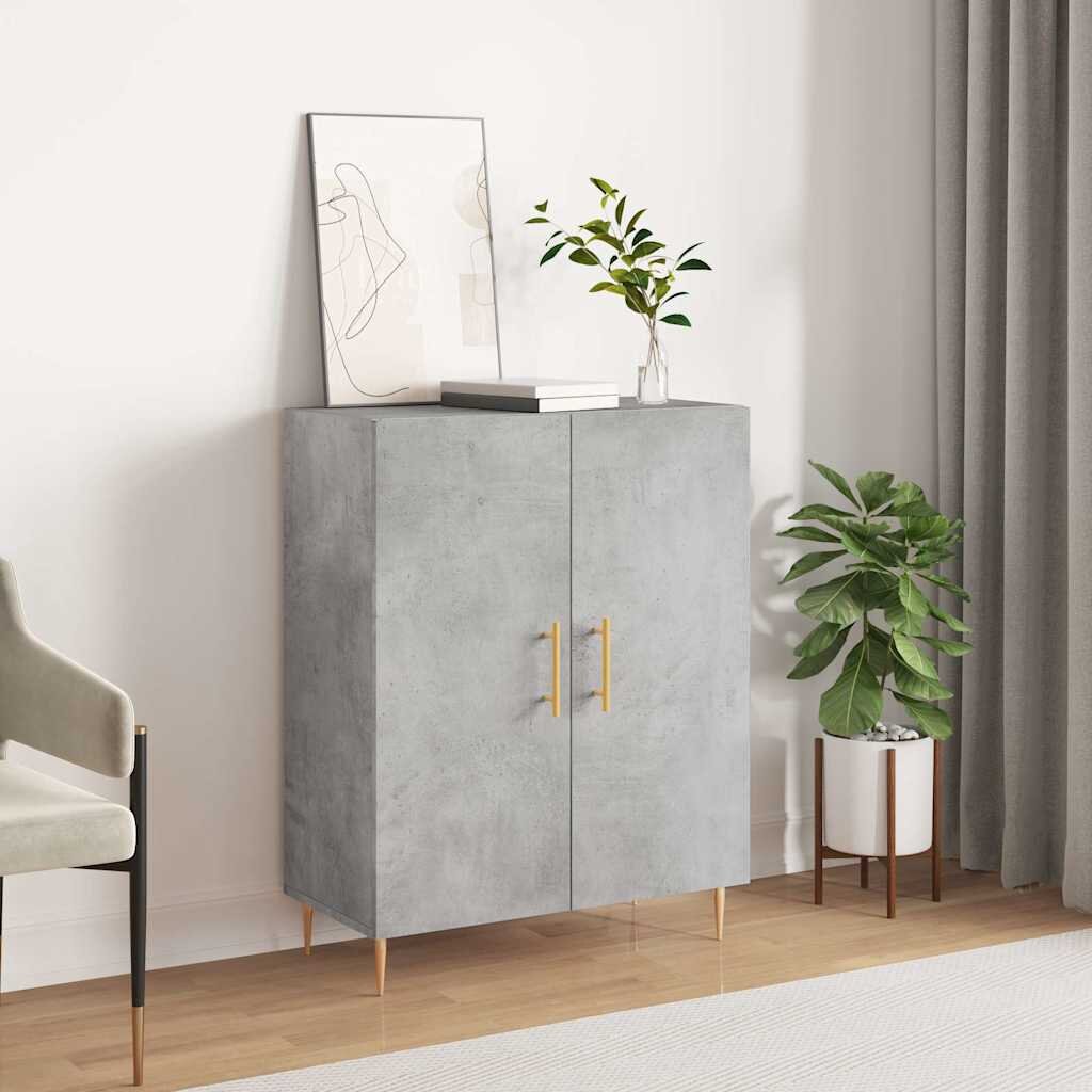 vidaXL Сайдборд бетонно сив 695x34x90 см инженерно дърво