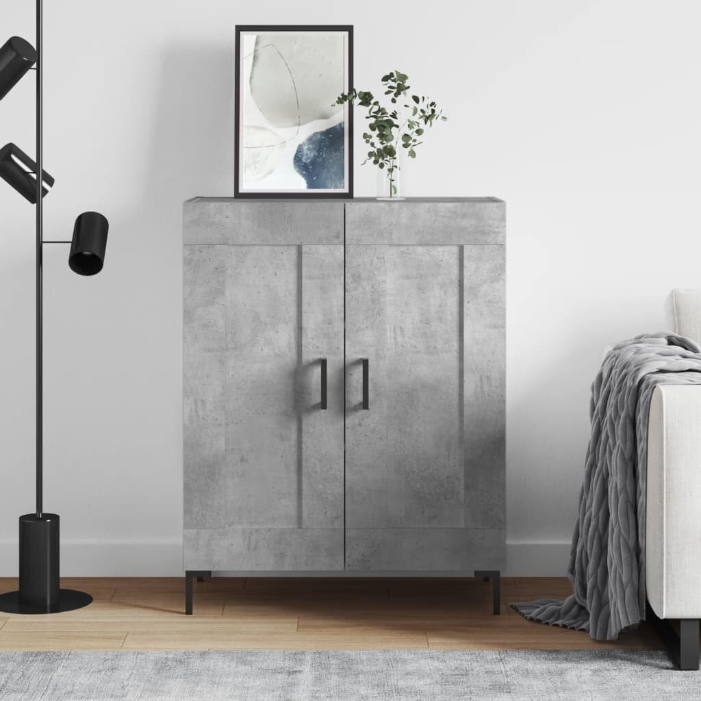 vidaXL Сайдборд бетонно сив 695x34x90 см инженерно дърво