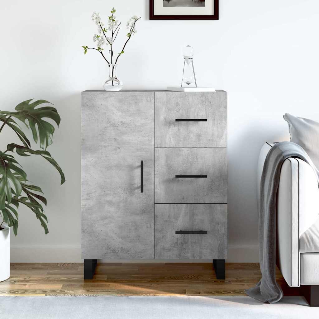 vidaXL Сайдборд бетонно сив 695x34x90 см инженерно дърво