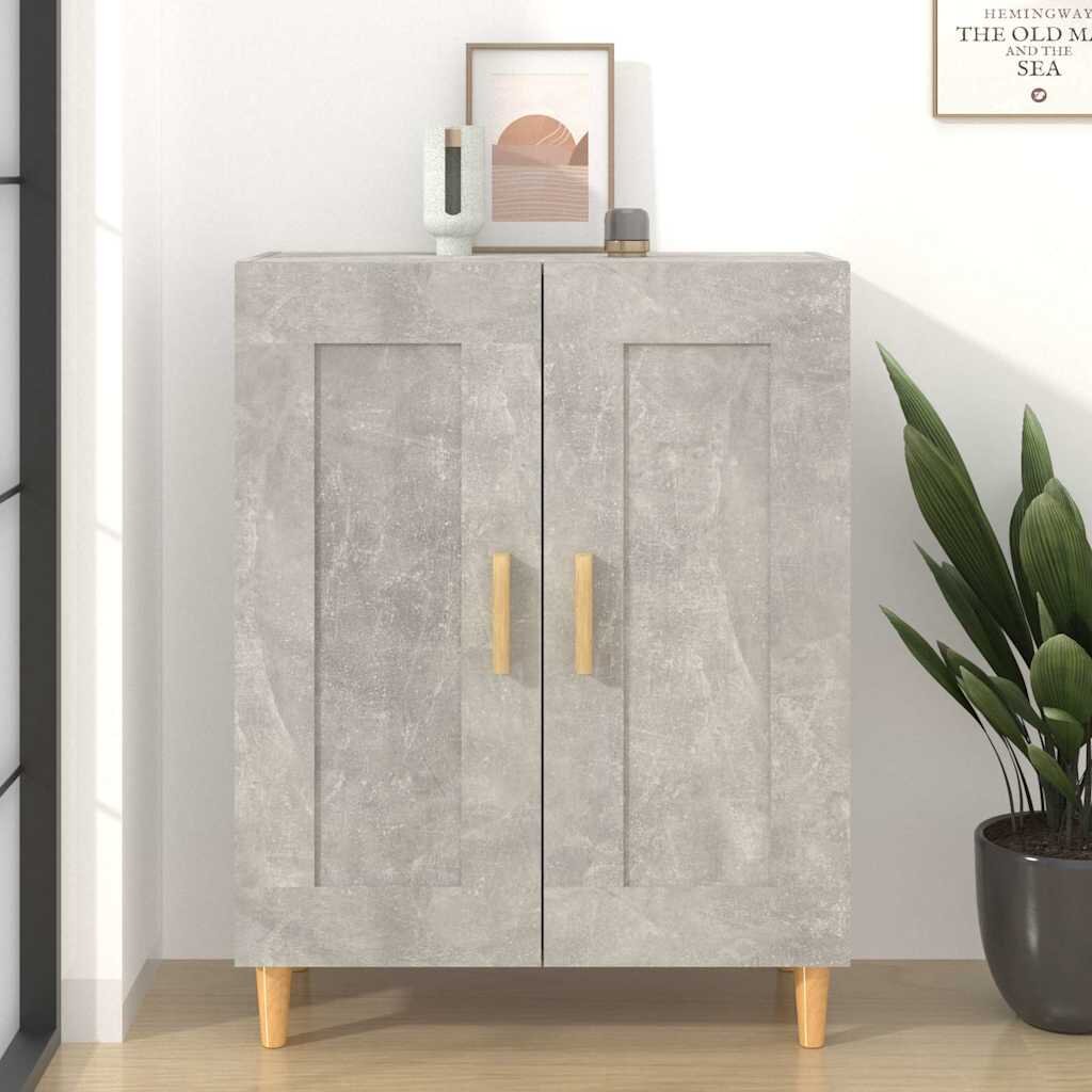 vidaXL Сайдборд бетонно сив 695x34x90 см инженерно дърво