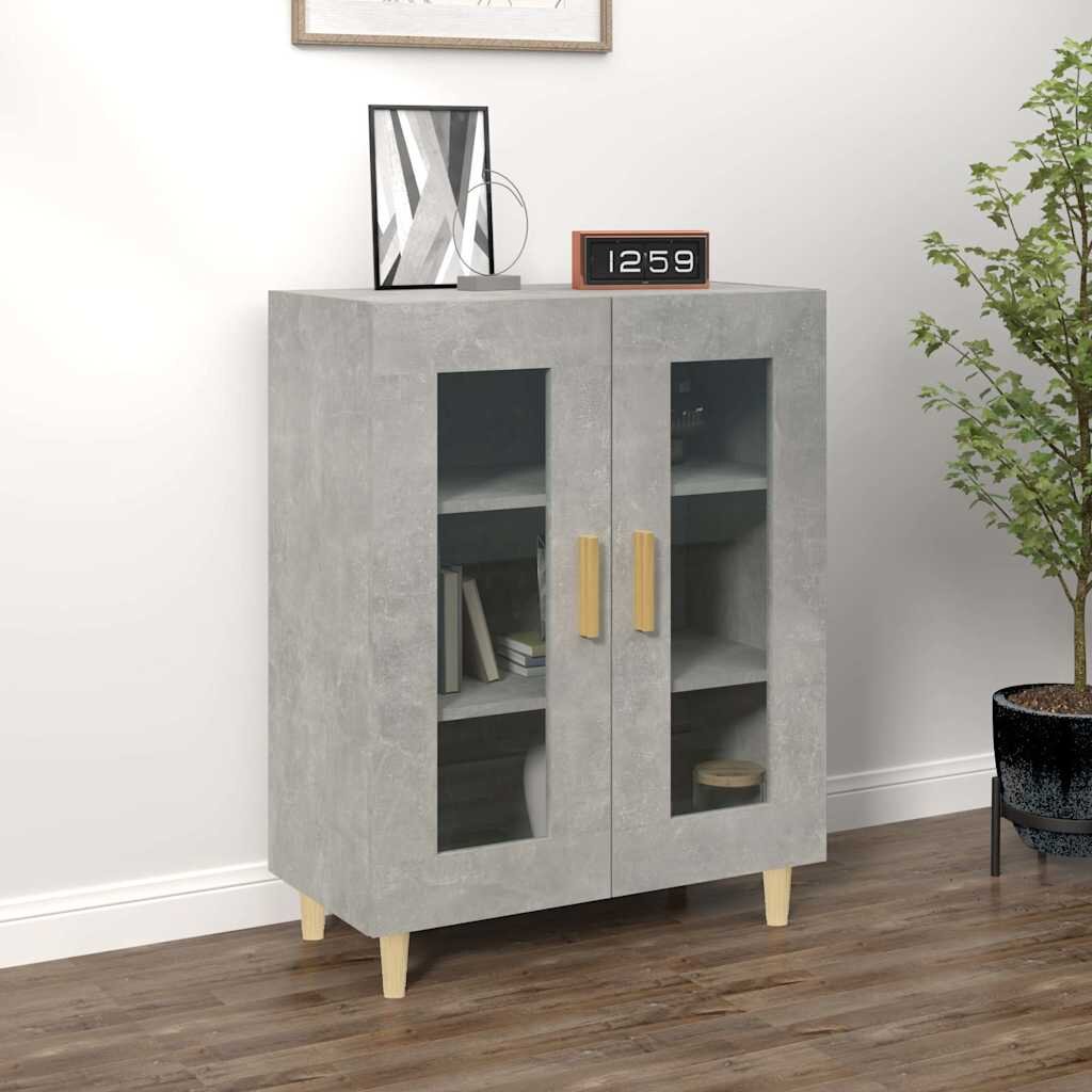 vidaXL Сайдборд бетонно сив 695x34x90 см инженерно дърво