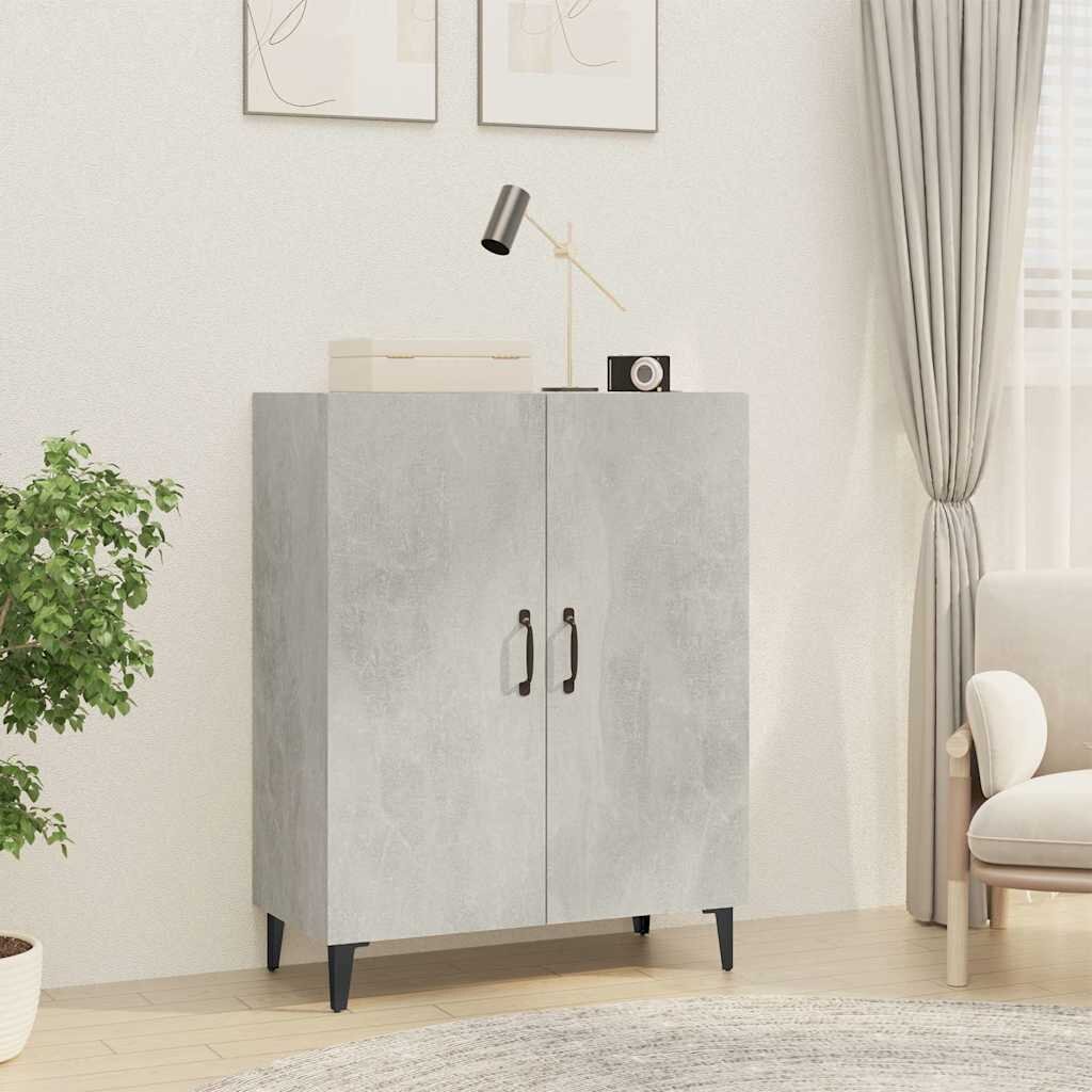 vidaXL Сайдборд бетонно сив 70x34x90 см инженерно дърво