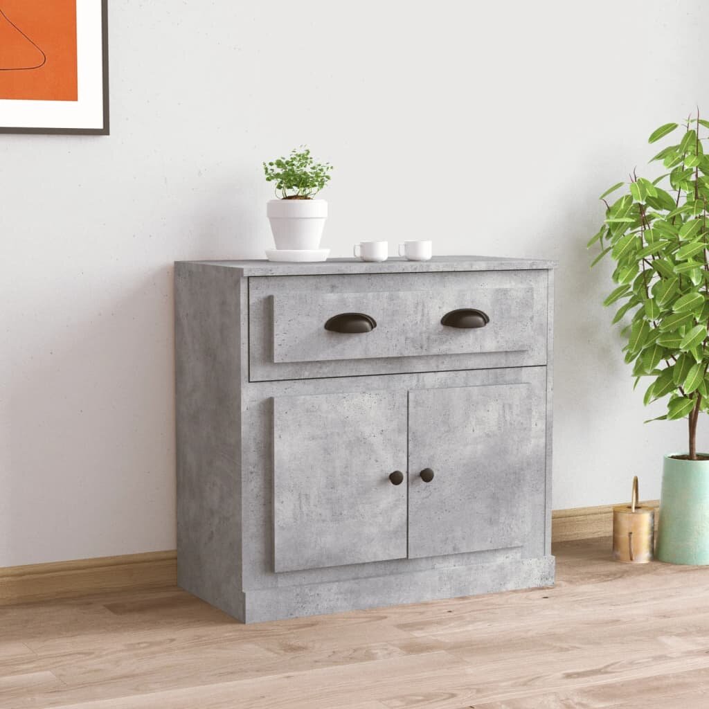 vidaXL Сайдборд бетонно сив 70x355x675 см инженерно дърво