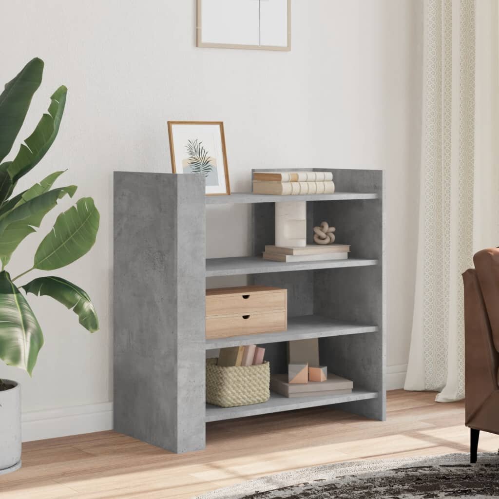 vidaXL Сайдборд бетонно сив 735x35x75 см инженерно дърво