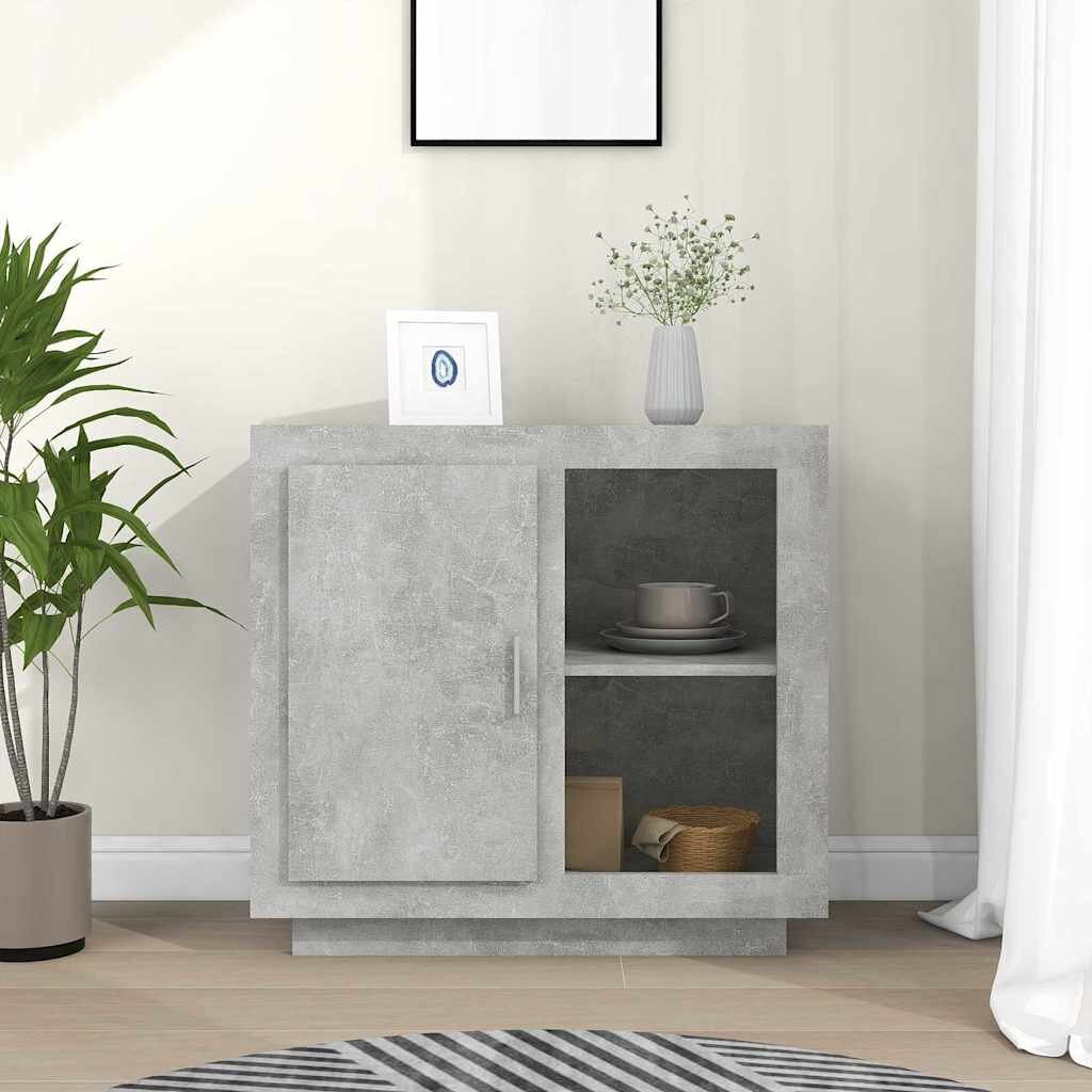 vidaXL Сайдборд бетонно сив 80x40x75 см