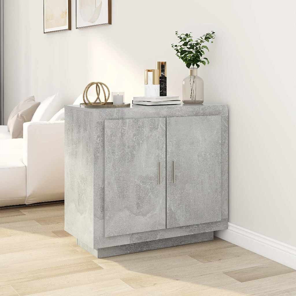 vidaXL Сайдборд бетонно сив 80x40x75 см инженерно дърво