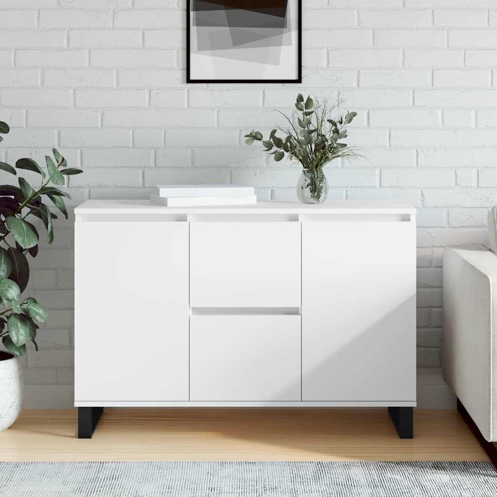 vidaXL Сайдборд бял 1015x35x70 см инженерно дърво