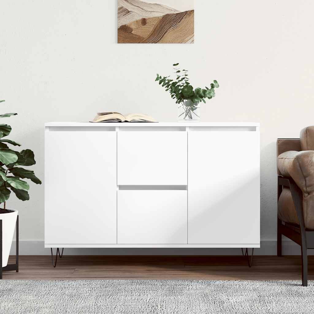 vidaXL Сайдборд бял 1015x35x70 см инженерно дърво